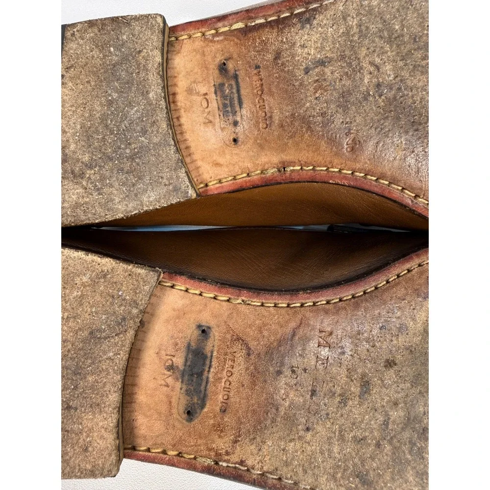 Mezlan Cafaro Brown Genuine Lizard Leather Tassel Loafer Shoes‎ Mens Size 10